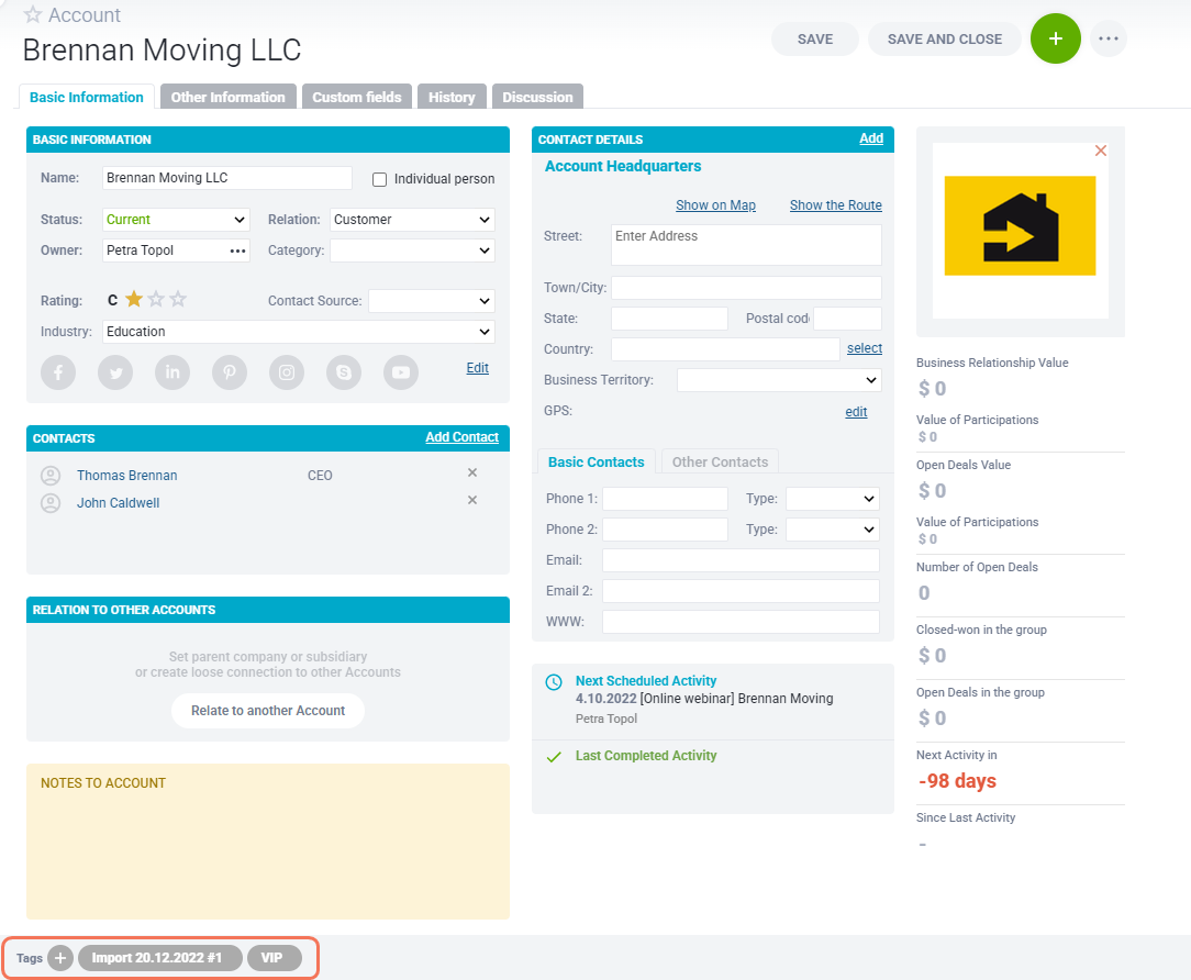 Using Tags – Raynet CRM Basics and Tutorials